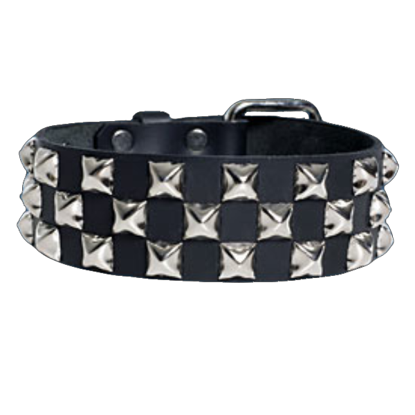 3-Row Pyramid Checkered Collar