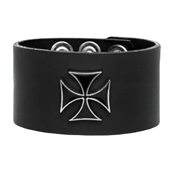 Black Iron Cross Wristband