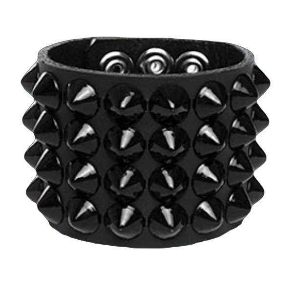 4-Row Black Cone Wristband
