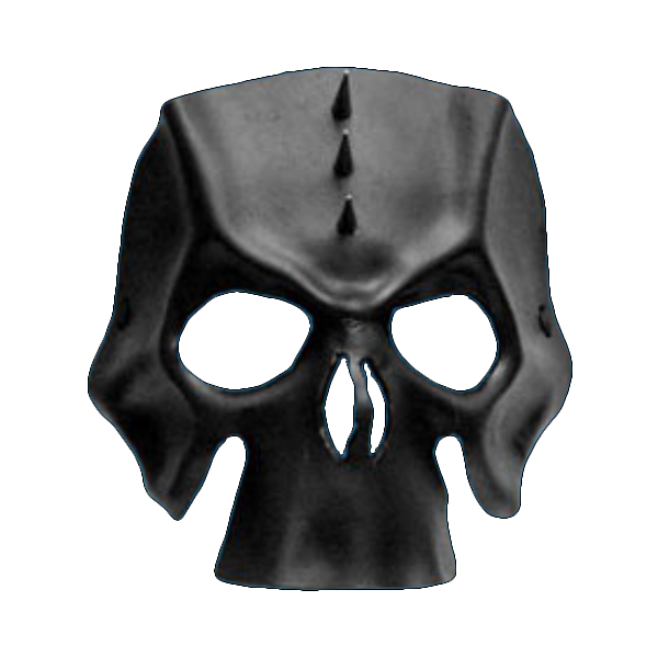 Black Leather Skull Mask w/ Needle Spike Mohawk