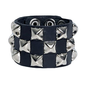3-Row Pyramid Checkered Wristband