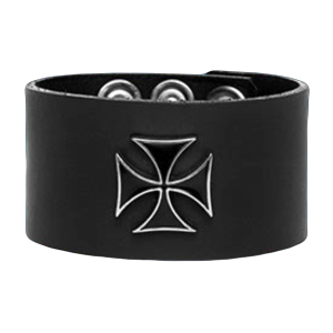 Black Iron Cross Wristband