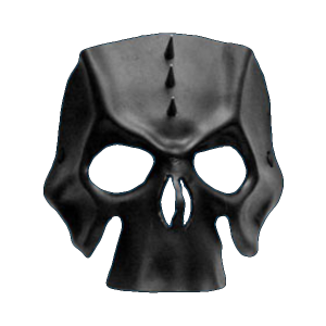 Black Leather Skull Mask w/ Needle Spike Mohawk